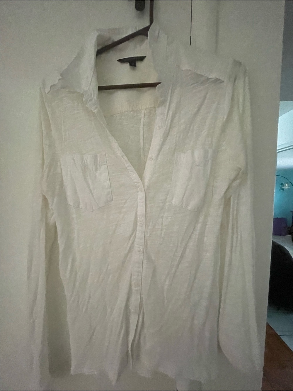Banana Republic White Button-Down Shirt - Women's Long Sleeve